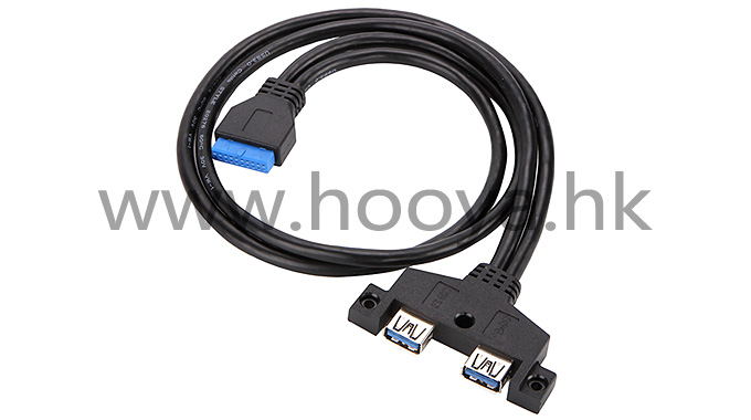 USB3.0 high-speed data cable USB303 (20P) 2AF black bevel 06 meters