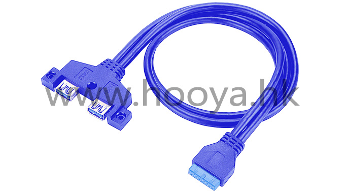 USB3.0 high-speed data cable USB303 (20P) 2AF blue bevel 06 meters